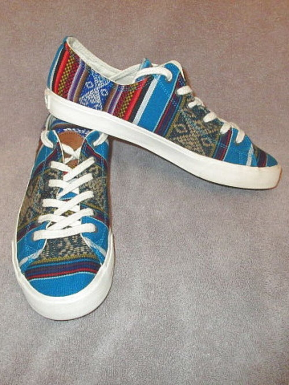 Inkkas Bluebird Aztec Tapestry Sneakers Size 11 Handcrafted Sustainable Vegan